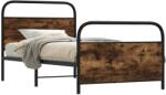 vidaXL ágykeret matrac nélkül 107x203 cm füstölt tölgy fűrészelt fa (4100223)