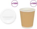 vidaXL 1000 db papír kávéscsészék fedővel 8oz 200ml (3325224)