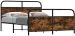 vidaXL füstös tölgy színű fém ágykeret matrac nélkül 150 x 200 cm (3318637)