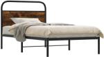 vidaXL ágykeret matrac nélkül 90x200 cm füstölt tölgy fűrészelt fa (4100202)