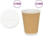 vidaXL 1000 db papír kávéscsészék fedővel 12oz 300ml (3325225)