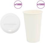 vidaXL 1000 db papír kávéscsészék fedővel 16oz 400ml (3325218)