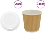 vidaXL 1000 db papír kávéscsészék fedővel 4oz 100ml (3325223)