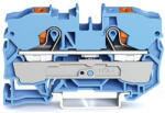 Wago 2210-1204 2 vezetékes átmenő sorkapocsnyomógombbal 10 mm2, kék (2210-1204)