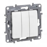 Legrand Niloé 764503 fehér hármas egypólusú kapcsoló, 10AX Legrand (764503)