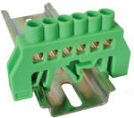 Tracon Szigetelt földelősín (N/PE), zöld 63A, 6×9mm, 6P, IP20 NPE-G6-6 Tracon (-G6-6)