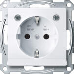Schneider Electric MERTEN 2P+F csatlakozóaljzat (GYV) biztonsági zsalus, LED világítással, rugós, 16A, System-M, aktív fehér, antibakteriális MTN2304-0325 Schneider - Készlet erejéig! ! ! (2304-0325)