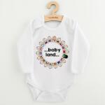 NEW BABY Body pentru copii cu imprimeu New Baby . . . baby land. . . , mărime 86 (12-18lr)