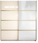 Spectral Mobila Gold Dulap 1800 Crem cu usi MDF Lucios si Oglinda Garderoba