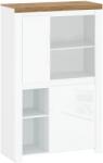 Mobikon Comoda alb lucios stejar wotan Vilgo 98x41.5x156.5 cm (0000352395) Comoda