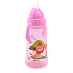 Lorelli Спортна бутилка с дръжка и сламка Lorelli - 330 ml, Розова (10200920002)