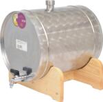 ANR Panka Pálinkatartály - 45 L, Fekvő, Fa Állványon, Inox