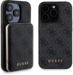 GUESS Husa Husa pentru iPhone 15 Pro - Guess Hardcase Powerbank MagSafe (GUBPM5P15L4GEMGK) - Black (KF2340477) - vexio