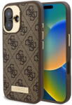 GUESS Husa Husa pentru iPhone 16 Plus - Guess Hardcase 4G Logo Plate MagSafe (GUHMP16MU4GPRW) - Brown (KF2340426) - vexio