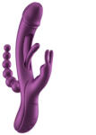 HoneyPlayBox Trilux Kinky Finger Rabbit Vibrator with Anal Beads Purple - superlove