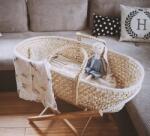 ahoj baby Cosulet bebe pentru dormit handmade din material ecologic Ahoj Baby natur, include salteluta (5907443677293/5902686310198)