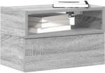 vidaXL szürke sonoma falra szerelhető éjjeliszekrény 45x26x28, 5 cm (858606) - vidaxl