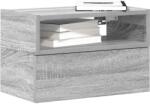 vidaXL 2 db szürke sonoma színű fali éjjeliszekrény 45 x 26 x 28, 5 cm (858607)