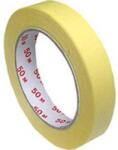 WIMEX Bandă adezivă creponată (PAP/Hot-melt) galbenă 19mm x 50m [1 buc]