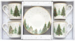 Easy Life Porcelán eszpresszócsésze+alj 4 személyes, 100ml, dobozban, Festive Trees