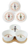 Easy Life Nuova R2S Nutcrackers porcelán 3 részes kínáló tálka bambusztálcán 20, 5x17cm, díszdobozban