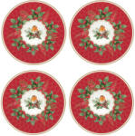 Easy Life Porcelán karácsonyi desszerttányér szett 4db-os, 19cm dobozban, Christmas Berries