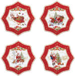 Easy Life Christmas Memories porcelán desszerttányér 4 db-os szett, 16cm, díszdobozban