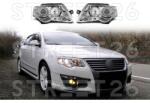 TUNING-TEC Faruri compatibil cu VW Passat B6 3C (2005-2010) ANGEL EYES Crom (6975)