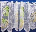 Látvány Textil Kft Fehér jaquard kész függöny zöldes leveles 45x300cm