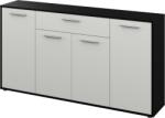 Mobikon Comoda HDF negru alb Lunia 163x33x86 cm (0000365104) Comoda