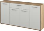 Mobikon Comoda HDF stejar sonoma alb Lunia 163x33x86 cm (0000365103) Comoda