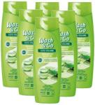 Wash&Go Wash & Go cu extract de Aloe Vera, sampon pentru par uscat, 6 x 180 ml (34675)