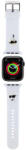 Apple Watch 4-6, SE, SE (2022) (38 / 40 mm) / Watch 7-9 (41 mm), szilikon pótszíj, állítható, napszemüveges lány és cica minta, Karl Lagerfeld 3D Choupette Head, fehér