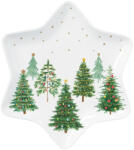 Easy Life Nuova R2S Porcelán csillagtálca 22, 5cm, dobozban, Festive Trees