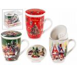 AFI Karácsonyi porcelán bögre porcelán szűrővel és tetővel - 300 ml - 3-féle (IMO-AFI-721359)