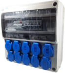 Ledo Tablou electric echipat cu 10 prize monofazice schuko 16A panou organizare de santier cu sigurante IP44 (ELO-16/10)