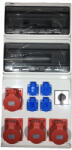 OMU system Tablou electric echipat cu 4 prize 5 poli 16A 4 prize schuko si intrerupator general 63A IP44 32 module 685x330x150mm (C10/3)