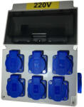 XBS Tablou electric echipat cu 8 prize monofazice schuko 16A panou organizare de santier cu sigurante IP44 (ELO108S)