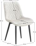  Scaun Bucatarie Si Dining ZAINA TIP 1 Catifea Crem/Negru