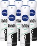 Nivea Black & White Invisible Fresh, antiperspirant spray femei, 48h protectie, 5x150 ml (11148)