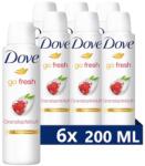 Dove Go Fresh, deodorant spray femei cu extract de rodie, 6 x 200 ml (44252)