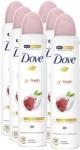 Dove Go Fresh, antiperspirant cu extract de rodie, 48h protectie, 0% alcool, 6x150 ml (11564)