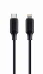 Gembird USB-C Apa - Lightning Apa 2.0 Adat és Töltő Kábel - 1.5 m, Fekete