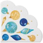 Paw Decor Collection Karácsonyi félköríves szalvéta - kék-arany karácsonyfadíszek (VR-SDR232700)