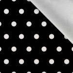 Takoy Téli softshell anyag 1cm-es pöttyök fekete alapon