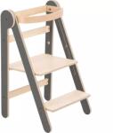 BabyJem Turn de invatare pliabil mamatoyz learning tower din lemn, gri