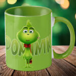 Deconline Customs Egyedi feliratos karácsonyi bögre "Mini Grinch" zöld bögre (DO129209-GREEN-MUG)