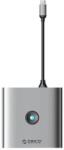 ORICO Adapter Hub 6w1 Orico, HDMI 4K + 2x USB-A 3.0, USB-C, 100W PD (FAX3-6PCR-GY-EP-IP) - wincity