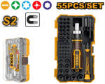 INGCO Set cu șurubelniță cu clichet și de precizie, 55 de piese (HKSDB0558) Surubelnita