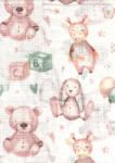  Mintás textil pelenka 1db-os - Nyuszi, zsiráf, maci - babyshopkaposvar